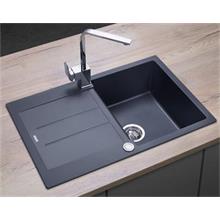 DG10C45dg Granite sink with draining board Cubis DARK GREY