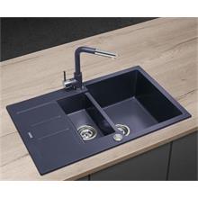 DG205C60dg Granite sink with bowl and draining board Cubis DARK GREY